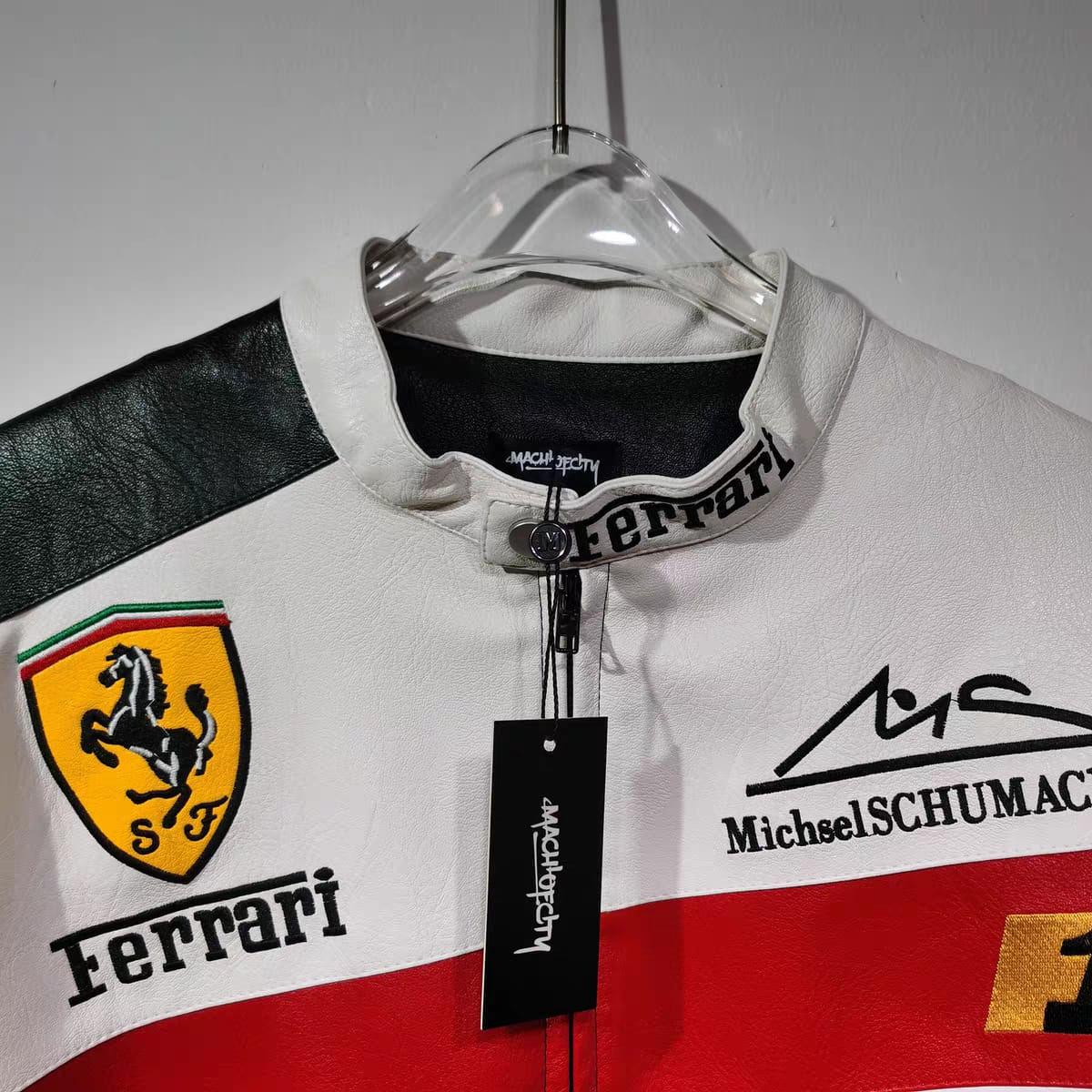 FERRARI LEATHER JACKET WHITE