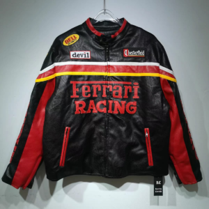 FERRARI LEATHER JACKET BLACK