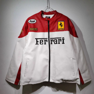 FERRARI LEATHER JACKET WHITE