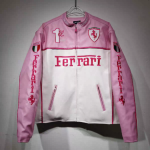 FERRARI LEATHER JACKET PINK