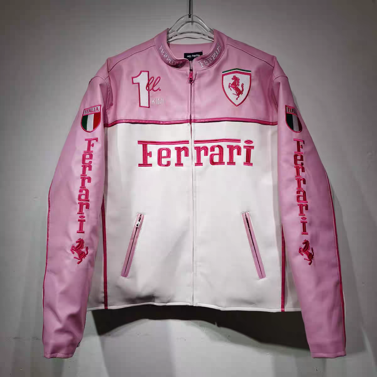 FERRARI LEATHER JACKET PINK