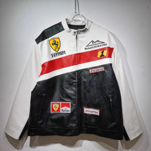 FERRARI LEATHER JACKET WHITE
